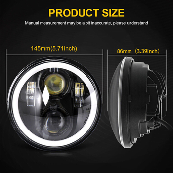 LED prednja svjetla za Wrangler auto, puni okrugli dizajn, 12-24V, IP67, 62000LM, 40W