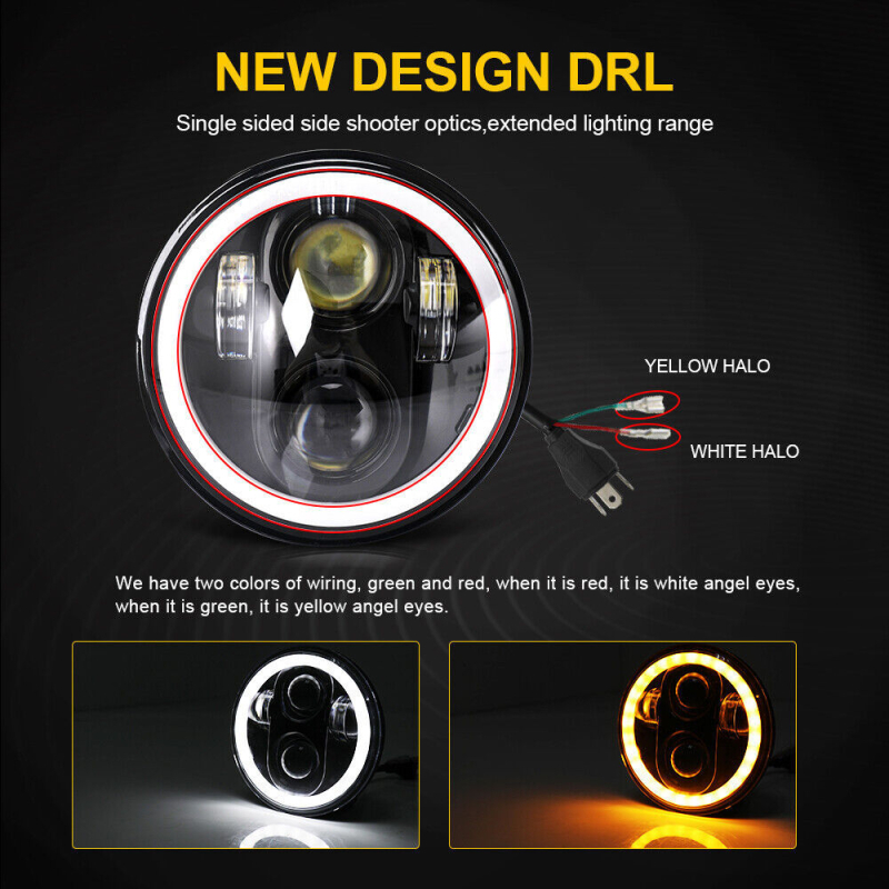 LED prednja svjetla za Wrangler auto, puni okrugli dizajn, 12-24V, IP67, 62000LM, 40W