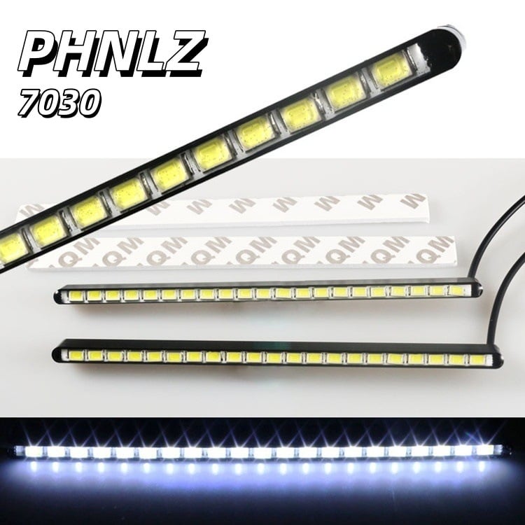 Denné svetlo na auto 7030, IP68, hliníkové telo, 12V, 3.84W