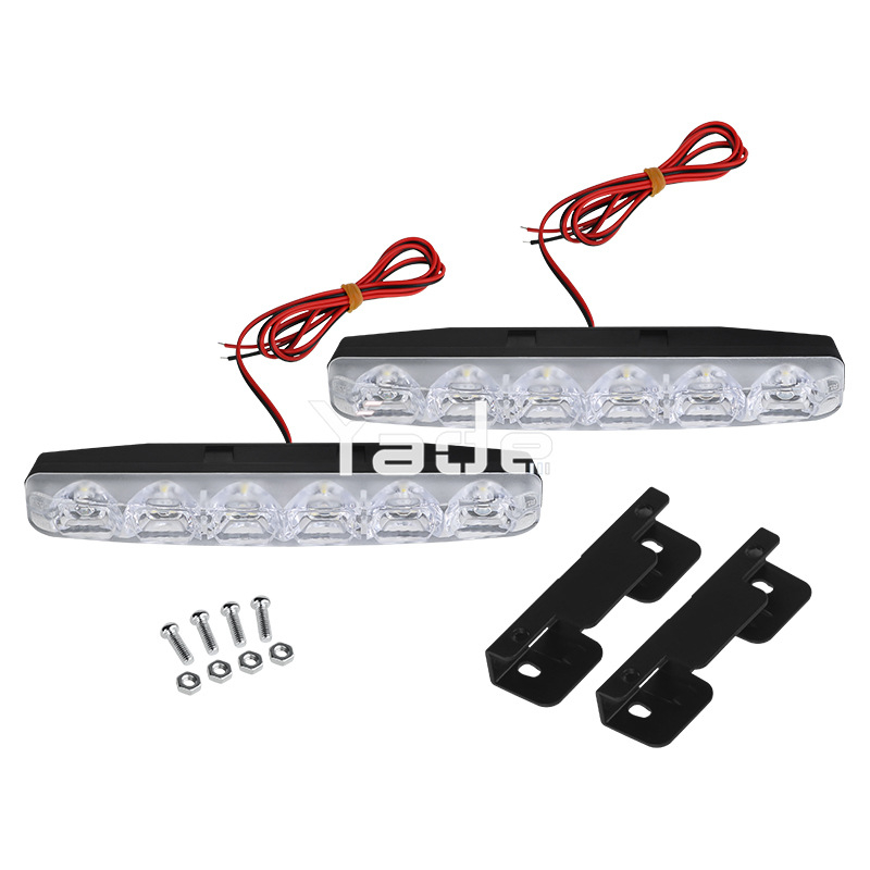 Harpunskog oblika 6‑LED dnevna svjetla za auto, vodootporna DRL, dekorativno osvjetljenje rešetke