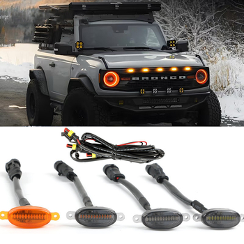 Lumini LED pentru grila frontală a mașinii – 12V, 3W, ABS plastic, model 8876, compatibil universal