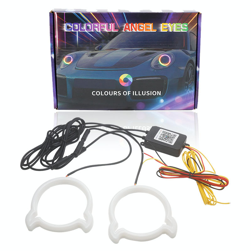 Demon-oblika LED prsten za anđeoske oči, Bluetooth kontrola putem aplikacije, šareni dnevni LED za auto