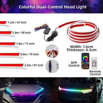 Dekorativna LED svjetla za poklopac automobila s dinamičkom tekućom atmosferom, 12V, IP67, 8W, 3000 lm, LED 2835