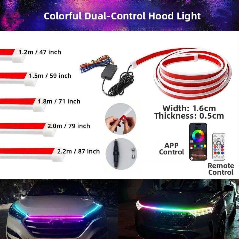 Dekorativna LED svjetla za poklopac automobila s dinamičkom tekućom atmosferom, 12V, IP67, 8W, 3000 lm, LED 2835