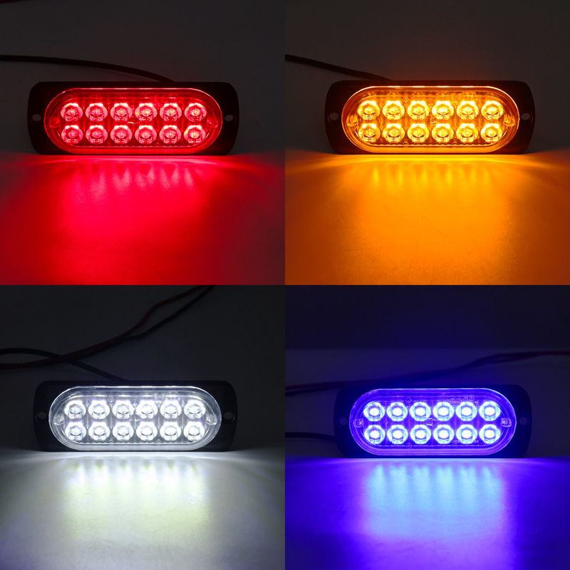 12-24V bočno sigurnosno svjetlo za vozilo, 12 LED ultra-tanki strob svjetlo, neprekidno osvjetljenje, za kamione