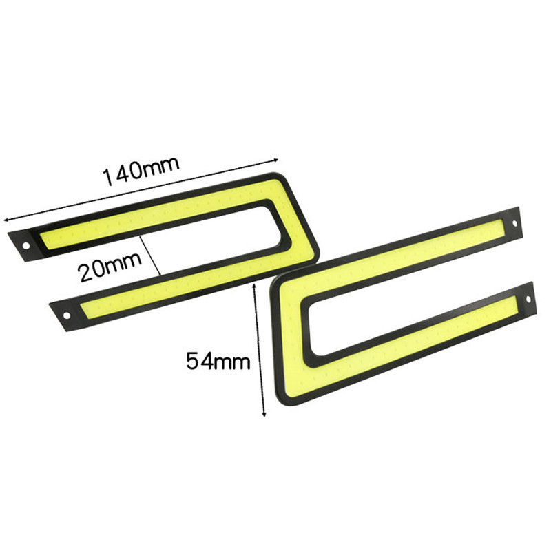 Lampa DRL LED COB în formă de U, 5W, 12V, 560 lm, IP65, carcasă din aluminiu