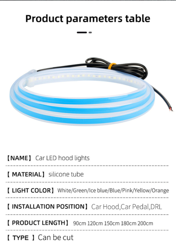 LED trak za kapu automobila s RGB ambijentalnim osvjetljenjem, model Cover Light, 12V, 5W, silikon, prilagodljivo