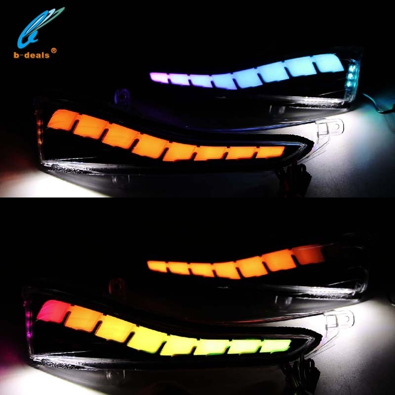Lampa LED oglindă retrovizoare Infiniti cu RGB dinamic Daytime Running Light și semnal de viraj în flux - 15W, 9-16V, compatibil cu Infiniti Q30, Q50S/L, Q60, Q70, QX30, QX50, QX60