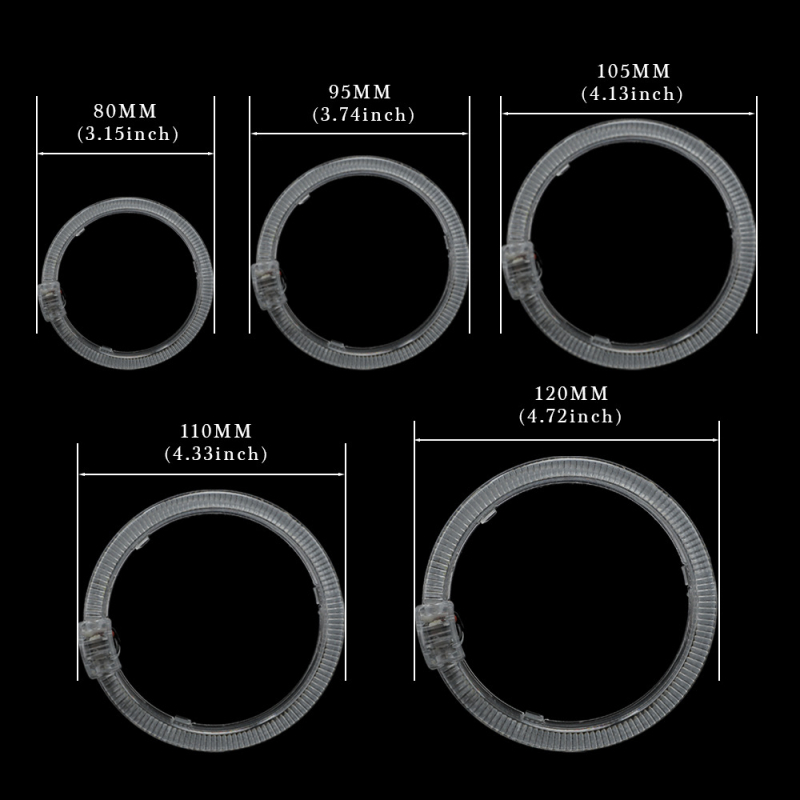 Focală LED pentru ceață auto cu ochi de înger și ghid de iluminare, 3030SMD, 9-36V, 3000LM, IP65, 50.000h