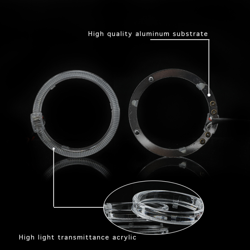 Focală LED pentru ceață auto cu ochi de înger și ghid de iluminare, 3030SMD, 9-36V, 3000LM, IP65, 50.000h