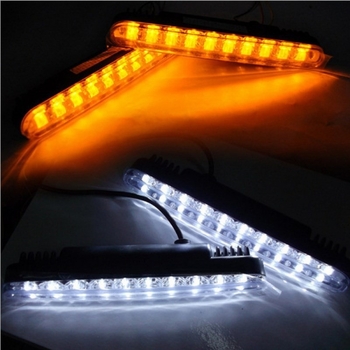 30LED LED dnevna svjetla, dvobojna, s treperavim pokazivačem, 12V, 15W, vodootporna