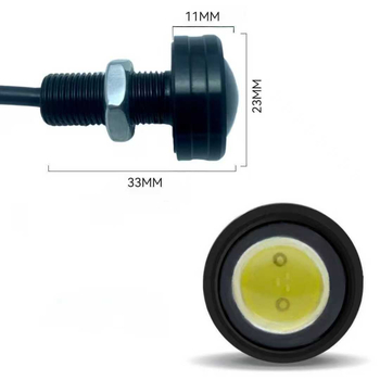 COB 23 mm vodootporne dnevne LED lampe za automobile i pomorske svrhe, visoko svijetle LED lampe, Eagle Eye svjetla i signalizacije smjera