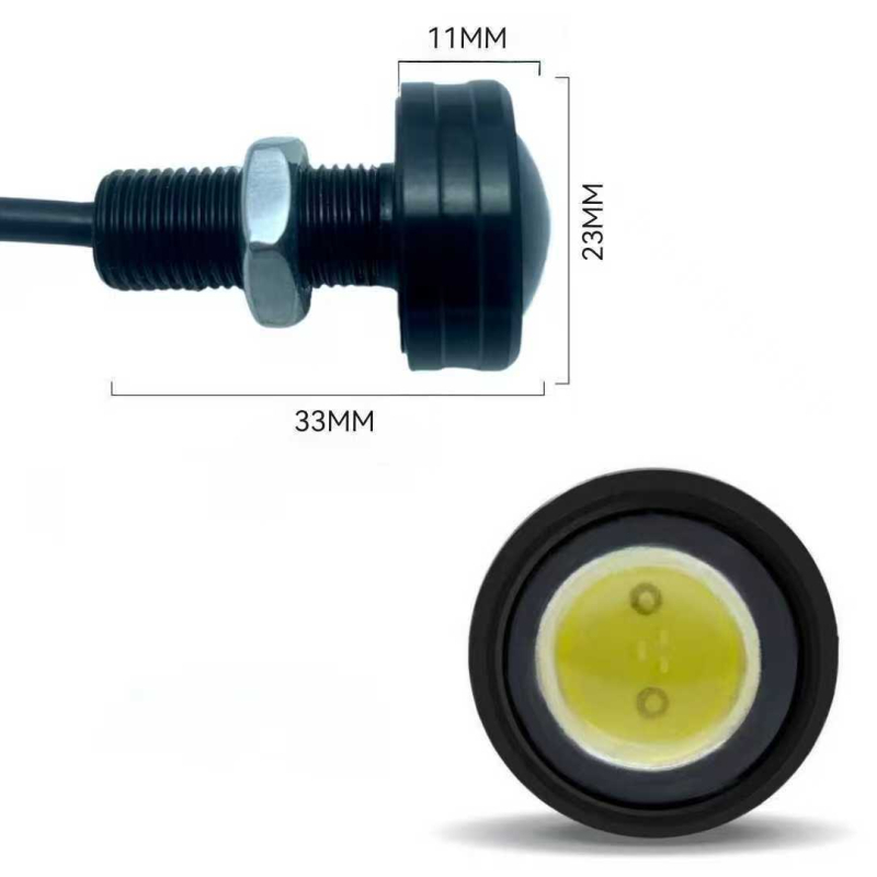 COB 23 mm vodootporne dnevne LED lampe za automobile i pomorske svrhe, visoko svijetle LED lampe, Eagle Eye svjetla i signalizacije smjera