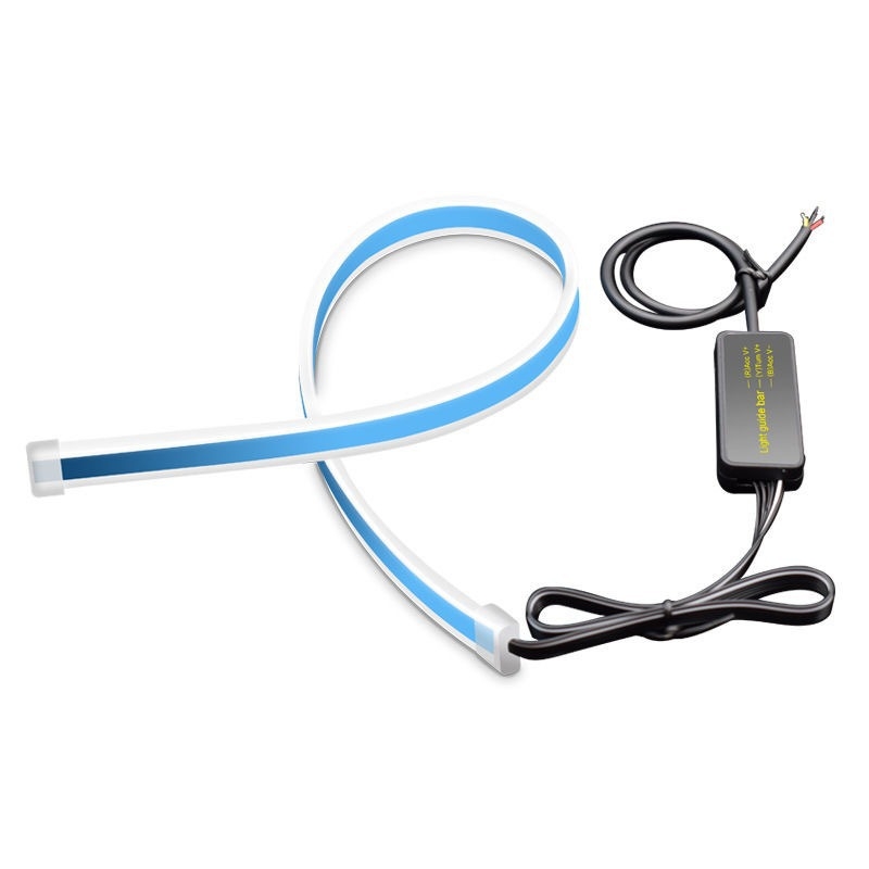Lumini de zi pentru mașină - Bandă de ghidaj RGB cu telecomandă, placă PVC moale, 12-24V, 0.2W, 0.25A, Model: Daytime Running Lights RGB Light Guide Strip