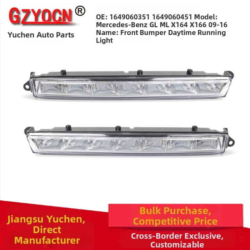 LED-uri de zi pentru Mercedes X164 X166 GL320 GL350 ML63 AMG (07–13); Material: PC+LED; Sursă de lumină: LED; Durata de viață: 50000 h; Număr piese: A1649060451, A1649060351