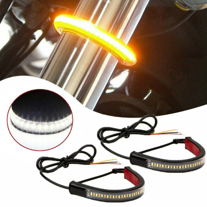 ZD-65 LED svjetlosni pojas za motocikl i električno vozilo – dvobojni indikator s tekućim svjetlima; Model ZD-65, 12V, 1W, 3000–6000K, vijek trajanja 30.000 sati