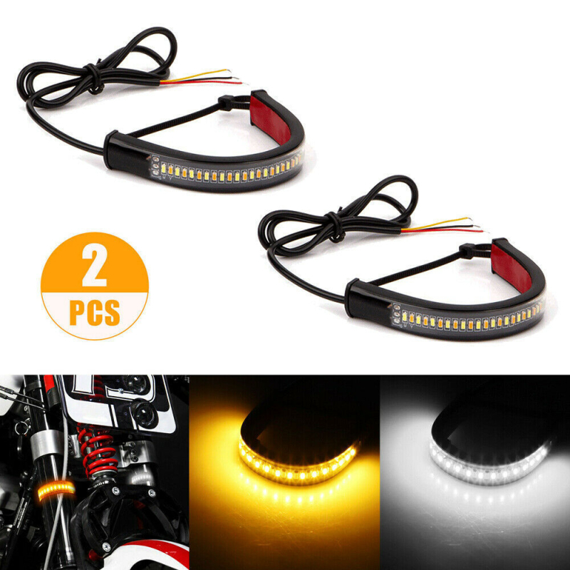 ZD-65 LED svjetlosni pojas za motocikl i električno vozilo – dvobojni indikator s tekućim svjetlima; Model ZD-65, 12V, 1W, 3000–6000K, vijek trajanja 30.000 sati