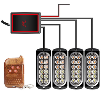 Lumină de zi pentru mașină, LED 12-LED, telecomandă wireless, 12V, 36W, 800 lm