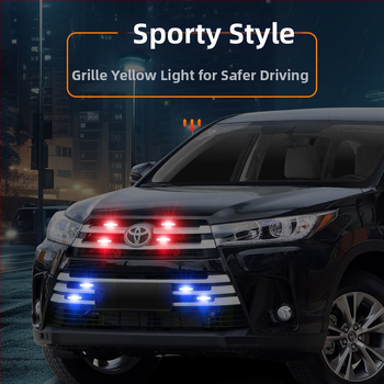 LED dnevna svjetlost za srednju mrežu automobila, žuto upozoravajuće svjetlo, 12V, vodootporno i otporno na smrzavanje, dekorativna rasvjeta prednje mreže