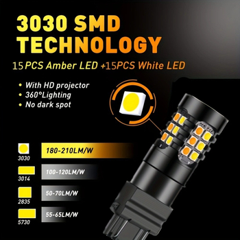 Lumini LED de drum pentru 1157/3157/7443, LED 3030, 12-24V, 5000 lm, durată de viață 50.000 ore, pentru mers înapoi, frână și semnalizare