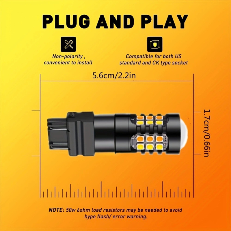 Lumini LED de drum pentru 1157/3157/7443, LED 3030, 12-24V, 5000 lm, durată de viață 50.000 ore, pentru mers înapoi, frână și semnalizare