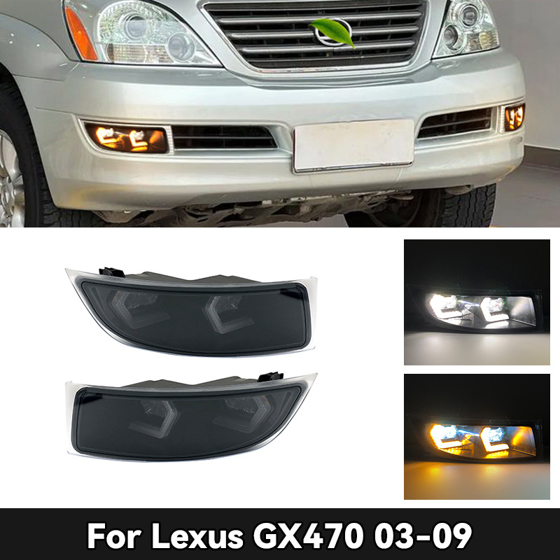 LED dnevna svjetla za Lexus GX470 (03-09) s pokazivačem i svjetlom za maglu, ABS kućište, 12V, 3800 lm, trajanje 10000 h