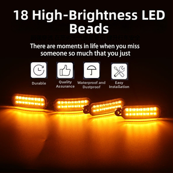 Светлина за решетката на автомобил – 12V, 18 LED, офроуд LED дневна светлина, универсална, с монтажни уши