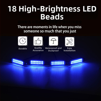 Светлина за решетката на автомобил – 12V, 18 LED, офроуд LED дневна светлина, универсална, с монтажни уши