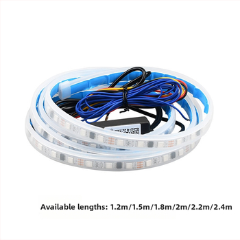 Автомобилна RGB LED лента за капак с динамично светене, 12V PVC, универсална съвместимост