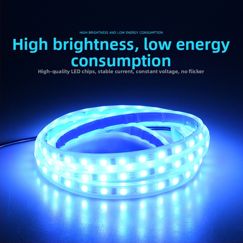 Автомобилна RGB LED лента за капак с динамично светене, 12V PVC, универсална съвместимост