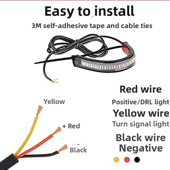 Motosikla LED gredzens priekšējai dakšai pagrieziena signāls, 36-LED, divkrāsains, 12V, 5W, 3000–6000K