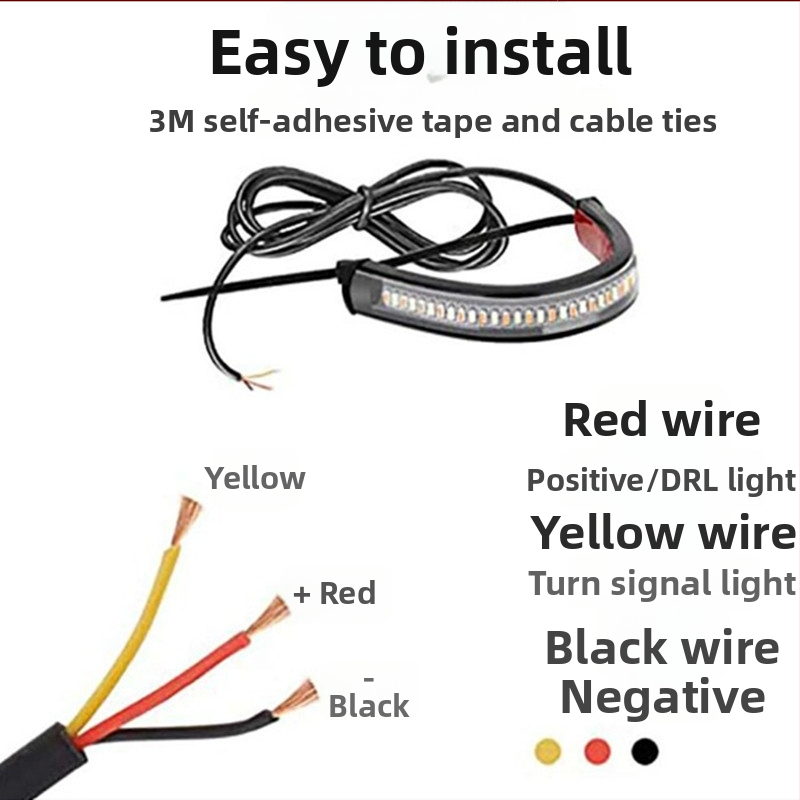 Motosikla LED gredzens priekšējai dakšai pagrieziena signāls, 36-LED, divkrāsains, 12V, 5W, 3000–6000K