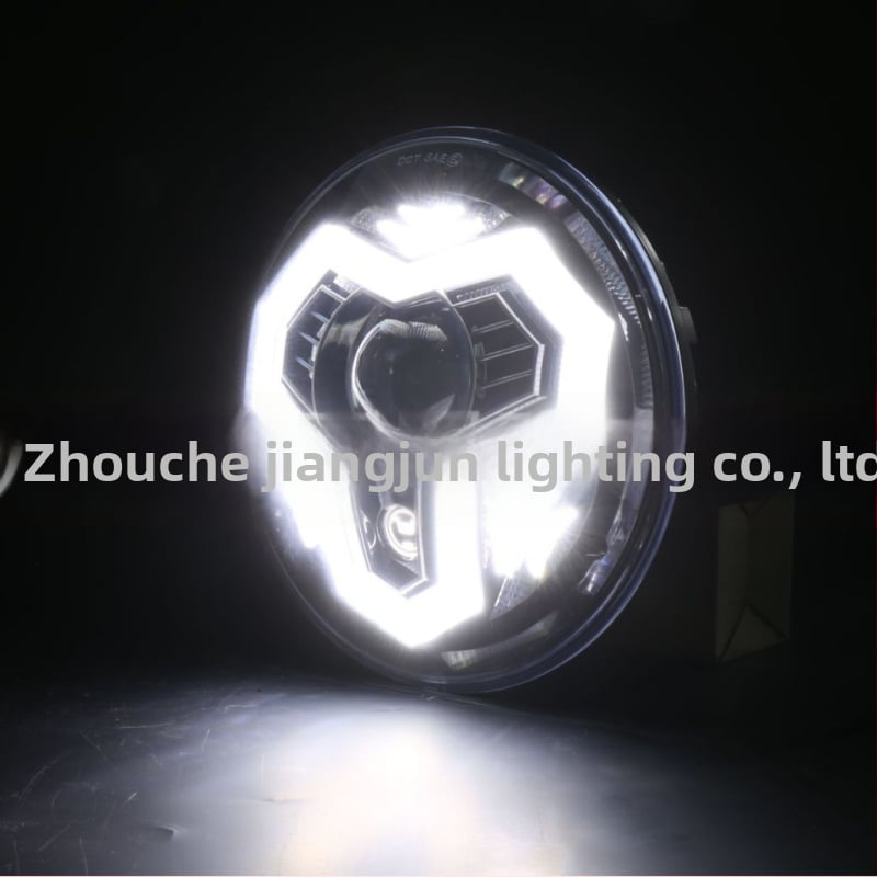 LED фар за Wrangler с висок и нисък лъч, дневен светлинен сигнал и RGB светлинен пръстен, модел OL-2072R, 50W 12V