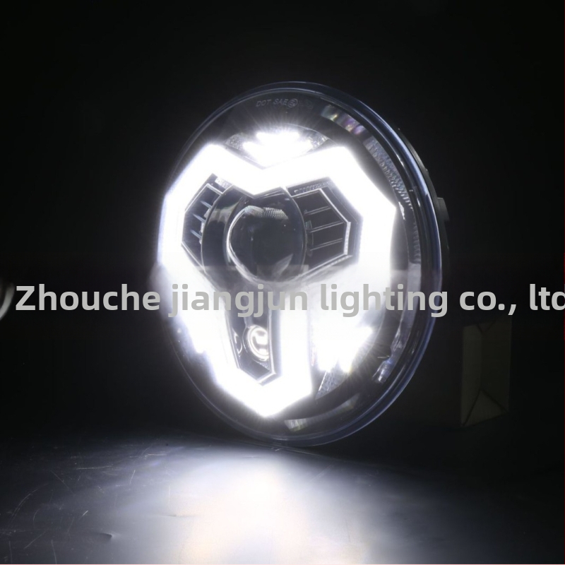 LED фар за Wrangler с висок и нисък лъч, дневен светлинен сигнал и RGB светлинен пръстен, модел OL-2072R, 50W 12V