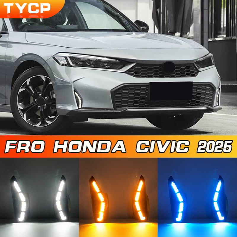Lumini DRL LED pentru Honda Civic (12-13) – LED, 12V, 12W, 80 lm, Carcasă ABS, LED multicolor (alb/galben/ice blue), compatibile cu Civic 12-13