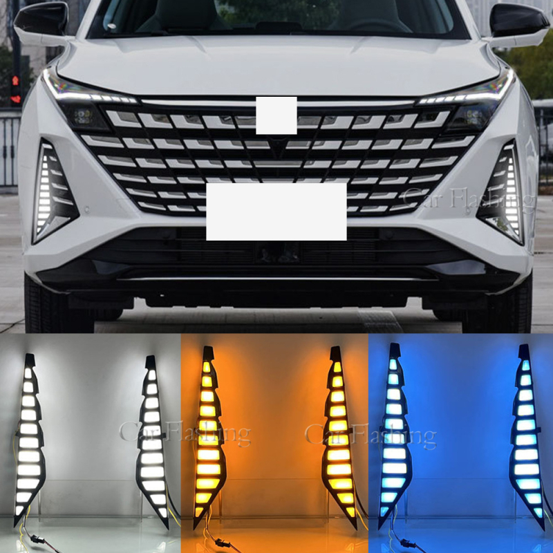 Changan Uniz 24-25 LED dnevna svjetla s dinamičnim učinkom vodnog toka, LED pokazivačem smjera i prednjim svjetlima za maglu