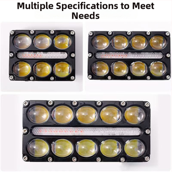 Главна светлина за автомобил, мотоциклет и електрически триколесник — алуминий, 12V, 30W, леща с 10 LED, дневна светлина и двуцветен прожектор