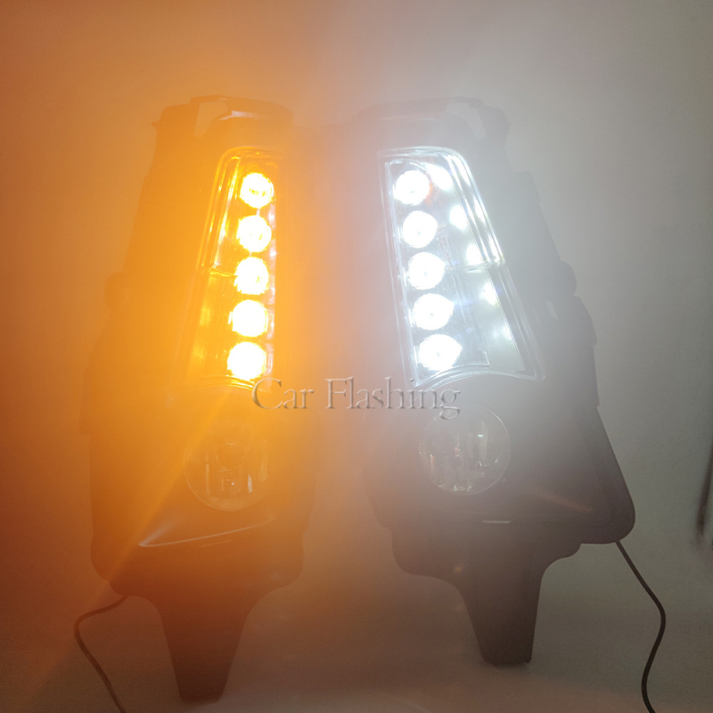 Toyota Hiace 2019–2021 LED dnevna svjetla s prednjom svjetlom za maglu i pokazivačem smjera – ABS+LED, 12V, 8W, 6000K, IP67