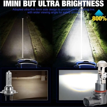 M01R LED фар за автомобили и мотоцикли с линза H7, CSP чип, 7200lm, 12V, 25W, IP68