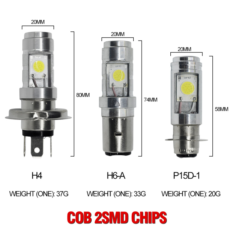 Motociklističko COB LED svjetlo za motocikl, 9W, 12V, model H4 P15D BA20D, aluminijsko kućište