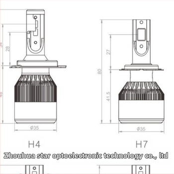 LED glavna svjetla C6 za auto/motocikl, COB 4000 lm, 36W, 9–36V, IP68, avionski aluminij