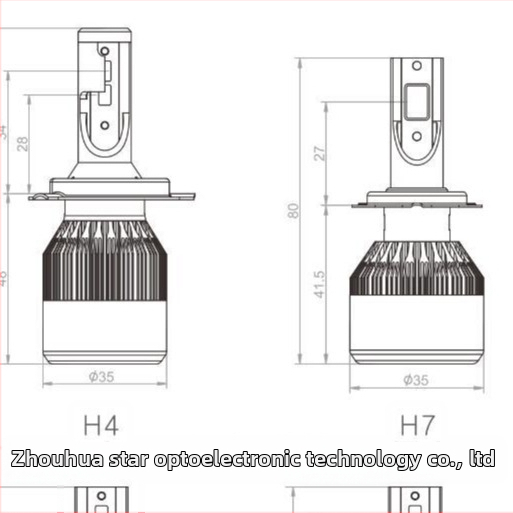 LED glavna svjetla C6 za auto/motocikl, COB 4000 lm, 36W, 9–36V, IP68, avionski aluminij
