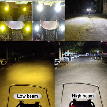 Off-road LED reflektor za motocikl s dvostrukim LED, vodootporan, kompaktno čelično kućište, daleki i bliži snop integriran, 9-80V