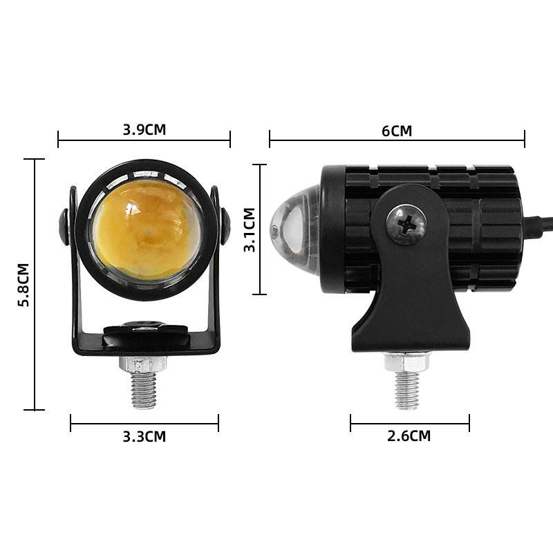 Off-road LED reflektor za motocikl s dvostrukim LED, vodootporan, kompaktno čelično kućište, daleki i bliži snop integriran, 9-80V