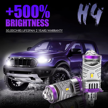 LED H4 far motocikla s lećom, 100W, Plug-In priključak