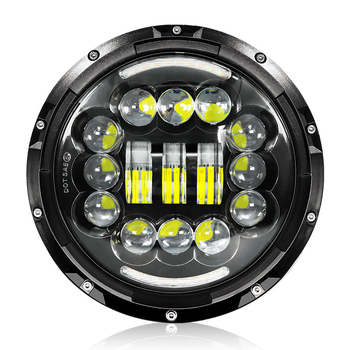 Far LED off-road pentru motocicletă, lentilă H4, 15 LED, 9-36V, corp din aluminiu, 6000LM