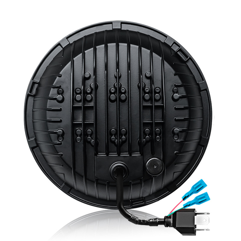 Far LED off-road pentru motocicletă, lentilă H4, 15 LED, 9-36V, corp din aluminiu, 6000LM