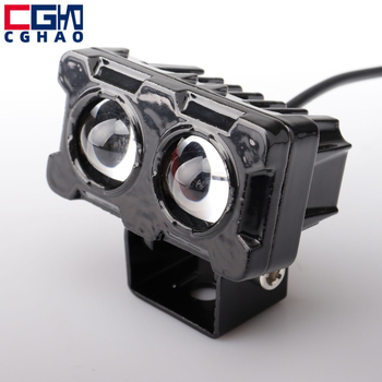 LED far za motocikl s dvostrukim lećama, vodootporan prednji far, 18W, 5000lm, žuto-bijeli snop