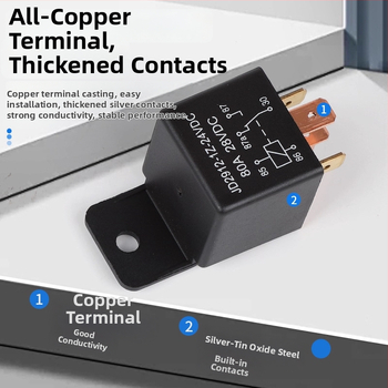 Automobiļu relejs ar plastmasas korpusu, 80A, 12V, JD2912