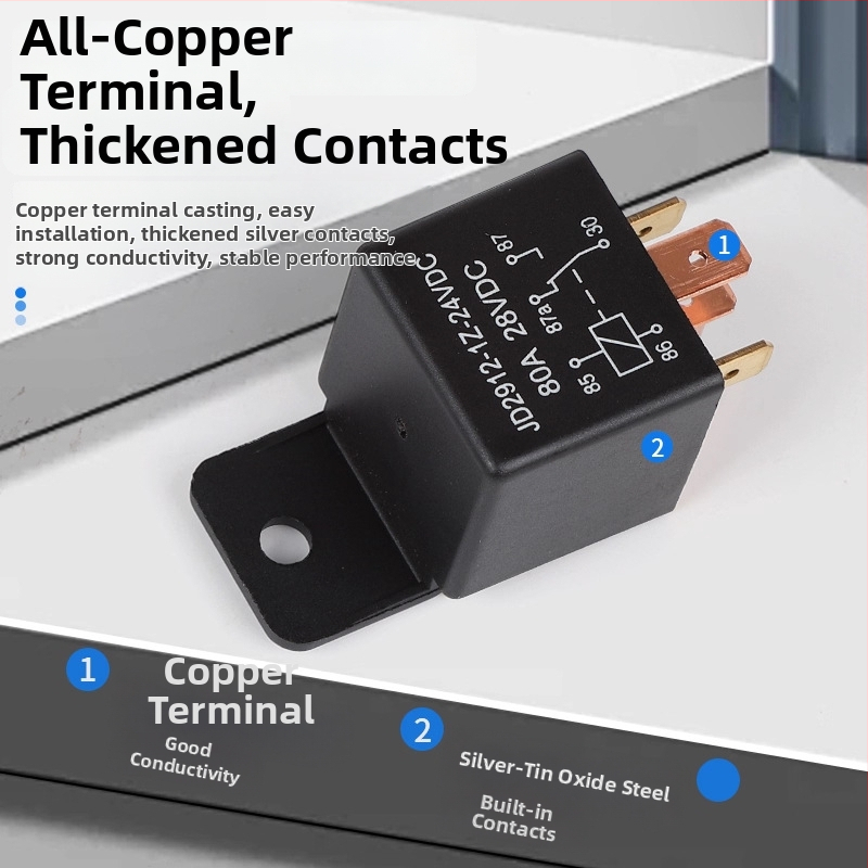 Automobiļu relejs ar plastmasas korpusu, 80A, 12V, JD2912